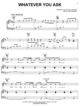 page one of Whatever You Ask (Piano, Vocal & Guitar Chords (Right-Hand Melody))