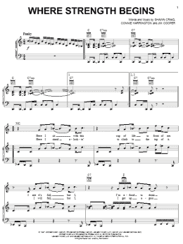 page one of Where Strength Begins (Piano, Vocal & Guitar Chords (Right-Hand Melody))