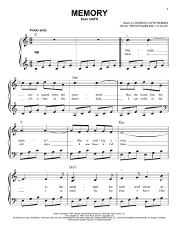 page one of Memory (from Cats) (Very Easy Piano)