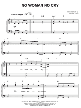 page one of No Woman No Cry (Easy Piano)