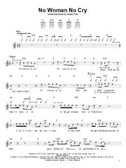 page one of No Woman No Cry (Easy Guitar)