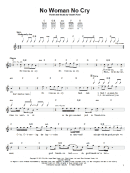 page one of No Woman No Cry (Easy Guitar)