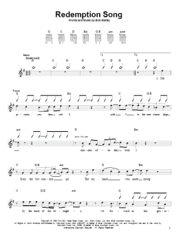 page one of Redemption Song (Easy Guitar)
