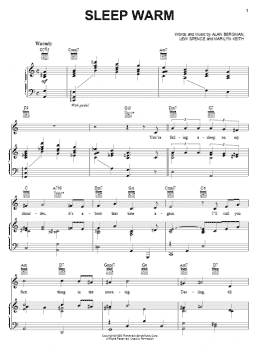 page one of Sleep Warm (Piano, Vocal & Guitar Chords (Right-Hand Melody))