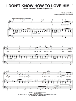 page one of I Don't Know How To Love Him (Piano & Vocal)