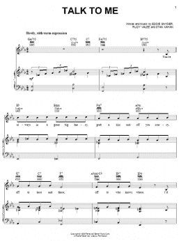 page one of Talk To Me (Piano, Vocal & Guitar Chords (Right-Hand Melody))