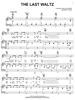page one of The Last Waltz (Piano, Vocal & Guitar Chords (Right-Hand Melody))