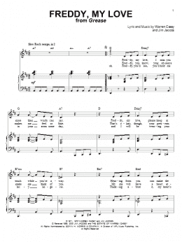 page one of Freddy, My Love (Piano & Vocal)
