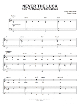 page one of Never The Luck (from The Mystery of Edwin Drood) (Piano & Vocal)