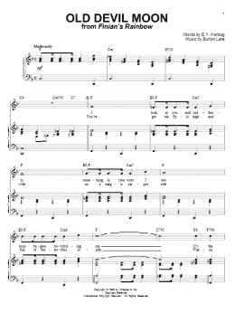 page one of Old Devil Moon (Piano & Vocal)
