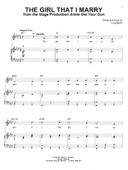 page one of The Girl That I Marry (Piano & Vocal)