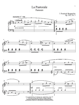 page one of Pastorale, Op. 100, No. 3 (Piano Solo)