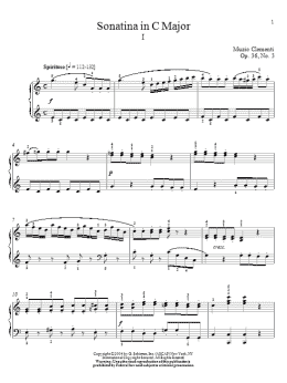 page one of Sonatina in C Major, Op. 36, No. 3 (Piano Solo)