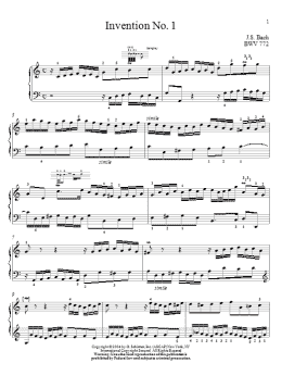 page one of Two-Part Invention In C Major (Piano Solo)