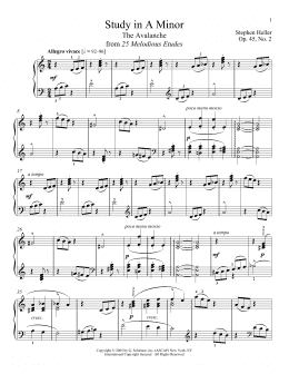page one of Avalanche, Op. 45, No. 2 (Piano Solo)