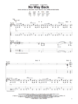 page one of No Way Back (Guitar Tab)