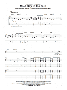 page one of Cold Day In The Sun (Guitar Tab)