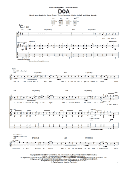 page one of DOA (Guitar Tab)