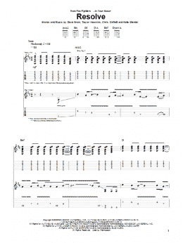 page one of Resolve (Guitar Tab)