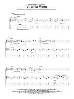 page one of Virginia Moon (Guitar Tab)