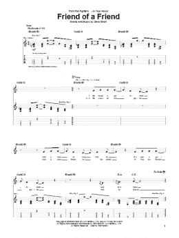 page one of Friend Of A Friend (Guitar Tab)