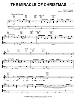 page one of The Miracle Of Christmas (Piano, Vocal & Guitar Chords (Right-Hand Melody))