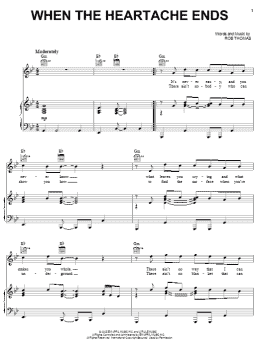 page one of When The Heartache Ends (Piano, Vocal & Guitar Chords (Right-Hand Melody))