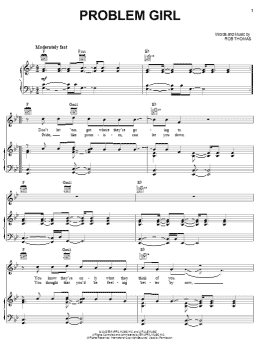 page one of Problem Girl (Piano, Vocal & Guitar Chords (Right-Hand Melody))