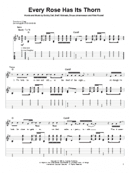 page one of Every Rose Has Its Thorn (Guitar Tab (Single Guitar))