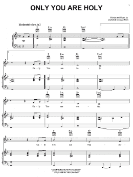 page one of Only You Are Holy (Piano, Vocal & Guitar Chords (Right-Hand Melody))