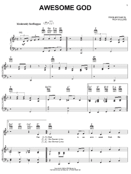 page one of Awesome God (Piano, Vocal & Guitar Chords (Right-Hand Melody))
