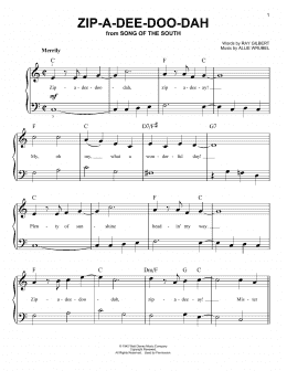 page one of Zip-A-Dee-Doo-Dah (from Song Of The South) (Easy Piano)