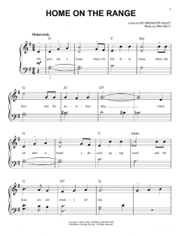 page one of Home On The Range (Easy Piano)