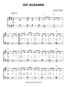 page one of Oh! Susanna (Easy Piano)