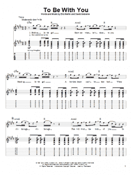 page one of To Be With You (Guitar Tab (Single Guitar))