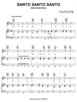page one of Santo Santo Santo (Holy Holy Holy) (Piano, Vocal & Guitar Chords (Right-Hand Melody))
