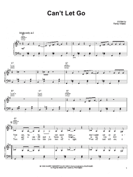 page one of Can't Let Go (Piano, Vocal & Guitar Chords (Right-Hand Melody))