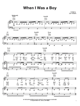 page one of When I Was A Boy (Piano, Vocal & Guitar Chords (Right-Hand Melody))