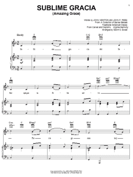 page one of Sublime Gracia (Amazing Grace) (Piano, Vocal & Guitar Chords (Right-Hand Melody))