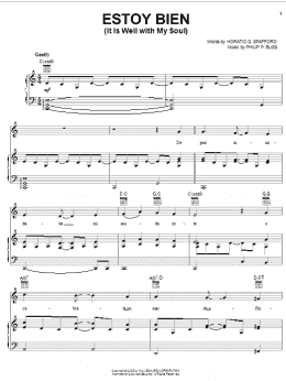 page one of Estoy Bien (It Is Well With My Soul) (Piano, Vocal & Guitar Chords (Right-Hand Melody))