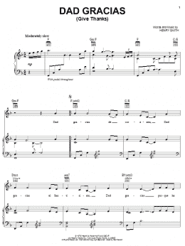 page one of Dad Gracias (Give Thanks) (Piano, Vocal & Guitar Chords (Right-Hand Melody))
