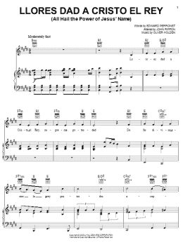 page one of Llores Dad A Cristo El Rey (All Hail The Power Of Jesus' Name) (Piano, Vocal & Guitar Chords (Right-Hand Melody))