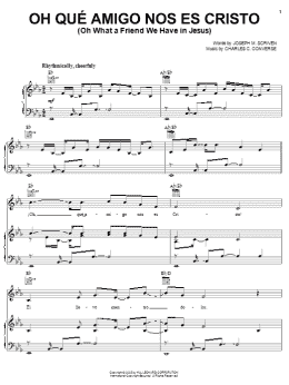 page one of Oh Qué Amigo Nos Es Cristo (Oh What A Friend We Have In Jesus) (Piano, Vocal & Guitar Chords (Right-Hand Melody))