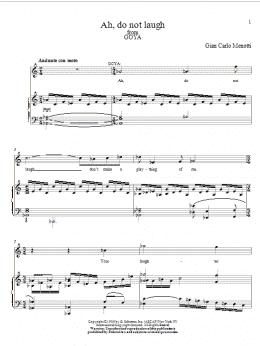 page one of Ah, Do Not Laugh (Piano & Vocal)