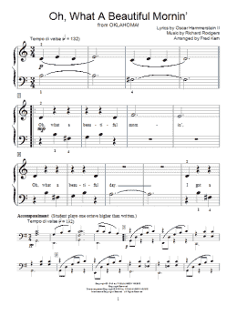 page one of Oh, What A Beautiful Mornin' (from Oklahoma!) (Educational Piano)