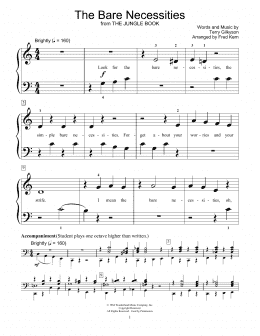 page one of The Bare Necessities (Educational Piano)