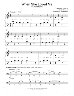 page one of When She Loved Me (from Toy Story 2) (Educational Piano)