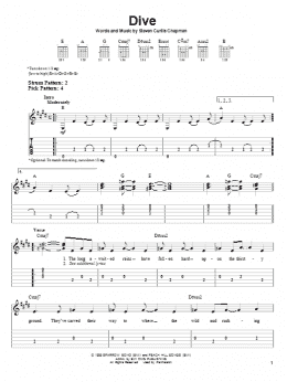 page one of Dive (Easy Guitar Tab)