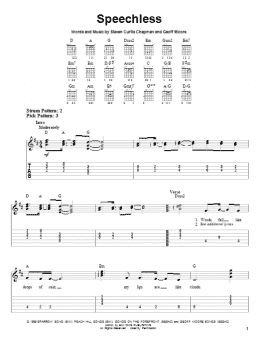 page one of Speechless (Easy Guitar Tab)