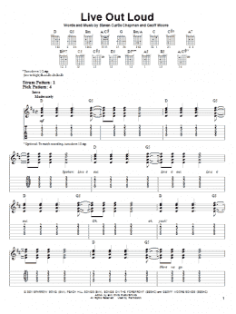 page one of Live Out Loud (Easy Guitar Tab)